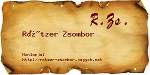 Rötzer Zsombor névjegykártya